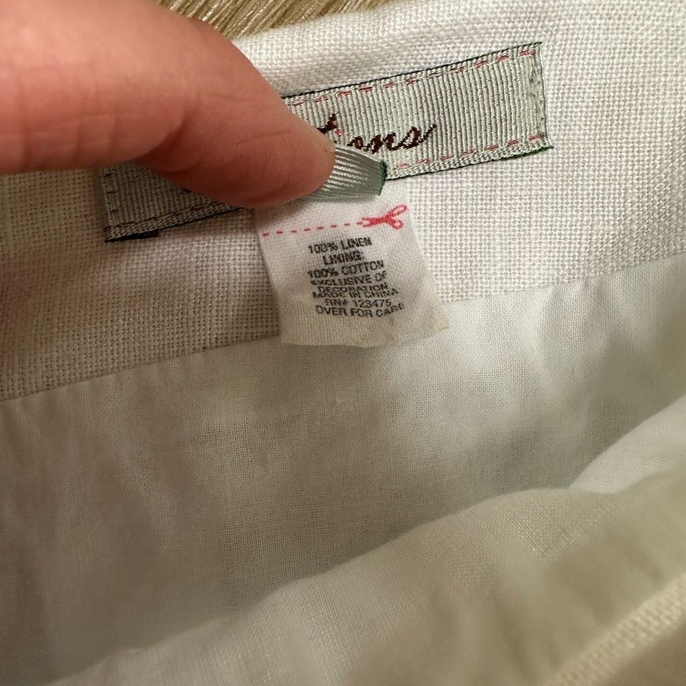 White Ruffle-Trim Linen Skirt - Picture 4 of 7